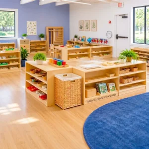 Professional Kindergarten Wood Storage Cabinet Set Preschool Daycare Toy Organizer Kids School Furniture Bedroom Library Cubby