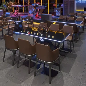 Professional LED Bar Furniture Collection Acrylic Edge Lit Coffee Table Waterproof Glowing VIP Table and Chairs for Pub KTV