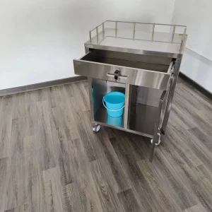 Professional Medical Treatment Trolley Stainless Steel Waste Cart Hospital Dressing Cart with Bucket for Clinic ICU Hospital
