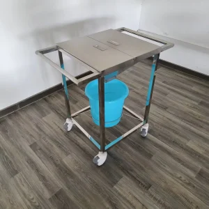 Professional Medical Treatment Trolley Stainless Steel Waste Cart Hospital Dressing Cart with Bucket for Clinic ICU Hospital