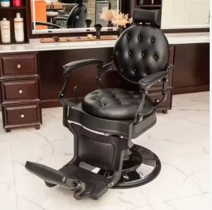 Professional Modern Salon Furniture Durable Reclining Steel PU Barbershop Barber Chair