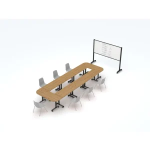 Professional Modern Steel Frame Flip Top Nesting Training Table Modesty Panel Casters Adjustable Foldable Office Furniture