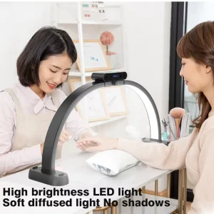 Professional Nail Supplies Foldable LED Digital Light Nail Table Desk Lamp Touch Dimmable Moon Light Lamp for Lash