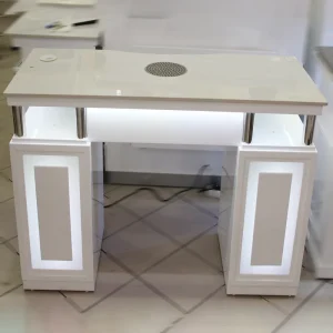 Professional Nail Supply Manicure Table White Marble Nail Table with Suction