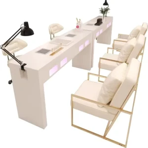 Professional Nail Technician Table for Salons Modern Manicure Station with Dust Collector