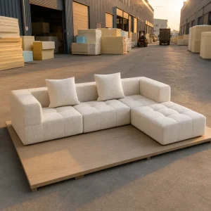 Professional New Modern Style Compressed Sofa Modular Salon Fabric Sectional L Couch Living Room Furniture Sponge Sofa Set