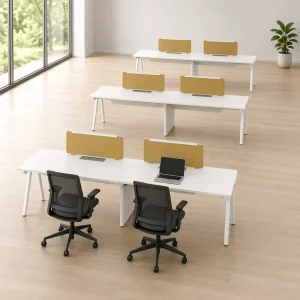 Professional Office Workstation Desk Modular Bench System Modern Team Workspace Furniture with Privacy Screen Design