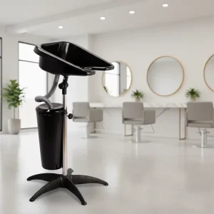 Professional Portable Salon Sink Foldable Shampoo Basin Height Adjustable Hair Washing Bowl for Mobile Spa & Beauty Studio