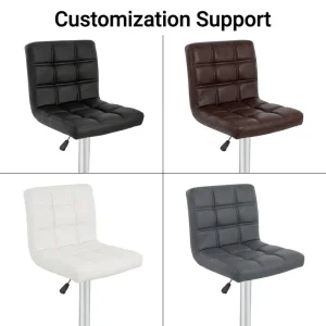 Professional Quality Heavy Duty Counter Stool Padded Leather Metal Base Swiveling Height Adjustable for Smart Home Cinema