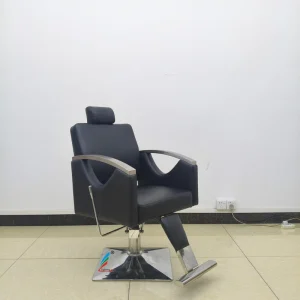 Professional Salon Living Room Furniture Luxury Black PU Hairdressing Chair Folding Lifting with Small Hydraulic Pump