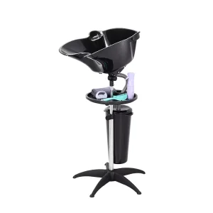 Professional Salon Portable Shampoo Basin with Adjustable Height Deep Bowl Hair Wash Sink for Mobile Barber