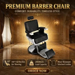 Professional Service Hydraulic Pump Barber Chair Brown Color Reclining Chair Salon Spa Beauty Equipment