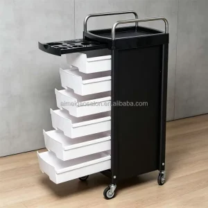 Professional Six Layer Salon Trolley Cart Modern Design Rolling Storage for Barber Station Beauty Salon Hotel School Bathroom