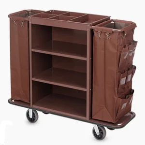Professional Stainless Steel Cleaning Cart for Housekeeping Janitor Hotel Room Attendant Maid Service for Maids Service