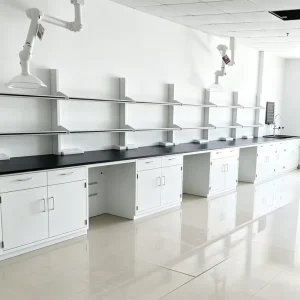 Professional Steel Lab Side Bench Modular Laboratory Table with Reagent Shelf for Clinical Laboratory