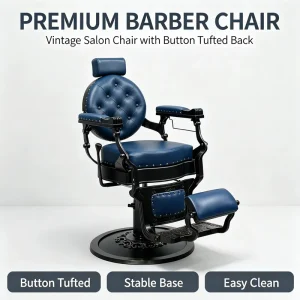 Professional Vintage Barber Chair Heavy Duty Hydraulic Reclining Salon Styling Chair for Barbershop Tattoo Spa