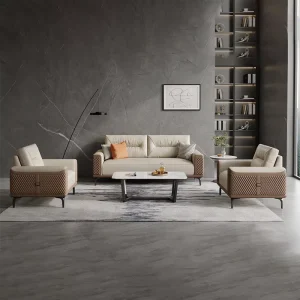 Pu Leather Office Lobby Sofa Luxury Design Office Furniture Sofa Sets for Office
