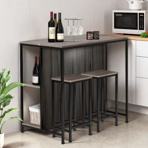 Pub Dining Room Furniture Counter Height Bar Table and Stools Set