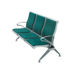Public Area Passenger Seat 3 Seater High Back Green Leather Waiting Chairs for Salon YA 102