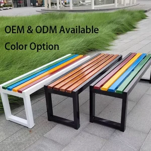 Public Outdoor Modern Design Wooden Waiting Chair Durable Weather Resistant Comfortable Bench for Park and Square