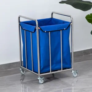 RAY-075 Silent Wheel 201 Stainless Steel Hospital Furniture Cube Soiled Linen Trolley Detachable Style