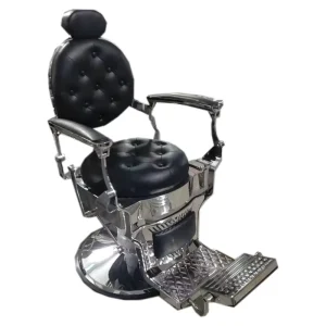 READY to SHIP Heavy Duty Sliver Old Style Barber Chair Salon Chair Royal Chair Can Hold 400kgs Weight