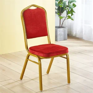 RUIRI Latest Design Modern Commercial Furniture Velvet Upholstered Backrest Hotel Chair Wedding Banquet Outdoor Fabric Metal
