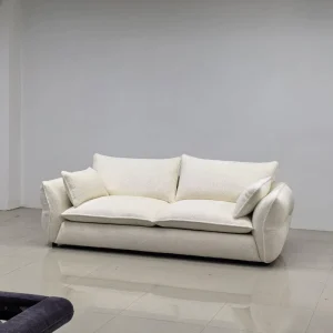 RUNXI Modern Italian Design Full Sponge Soft Living Room Sofa Fabric Boba Sofa Straight Couch Apartment Hotel Use