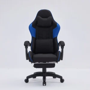 Racing Style Breathable Fabric Office Chair Height Adjustable Black Ergonomic Gaming Chair With Footrest