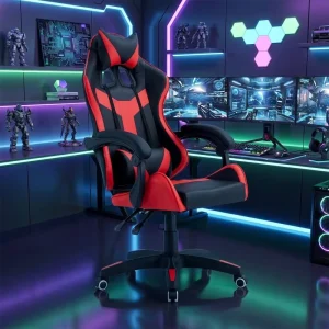 Racing Style Gaming Chair High Back Ergonomic Reclining Winged Headrest Lumbar Pillow Adjustable Heavy Duty Base Casters
