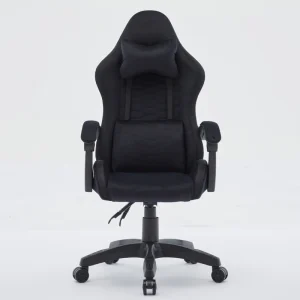 Racing Style Linkage Armrest Ergonomic Office Chair Black Velvet Custom Gaming Chair for Back Pain