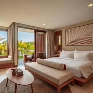 Rattan Bedroom Furniture Set, Custom Resort Homestay Hotel Guest Room Full Suite with Bed, Villa Furnishing Project
