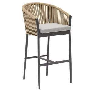 Rattan Outdoor Furniture Hotel Bar Restaurant Bistro Bar Stool PE Rattan Wicker Aluminum Bar Chairs