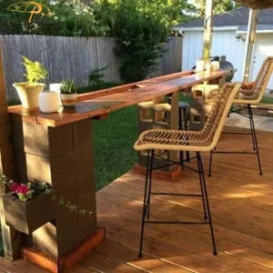 Rattan bar Stools Modern Outdoor Restaurant Dining Furniture High Stool bar Chairs