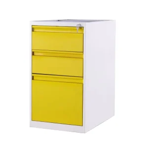 Recessed Handle 3 Drawers Cabinet Under Desk Storage Steel Pedestal 3-Drawer Lockable File Cabinet for Office Desk