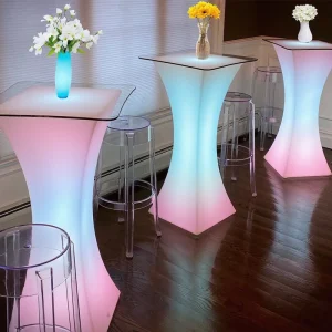 Rechargeable LED Light Bar Table Gradient Color Changing Furniture for KTV Club Parties and Weddings Cocktail Tables