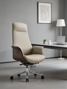 Recliner Ergonomic White PU Leather High Back Office Manager Computer Swivel CEO Chair