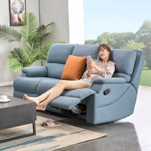 Recliner Sofa Set 3+2+1 Seater Luxury Overstuffed Motion for Living Room Comfortable Fabric Reclining Sofa Set