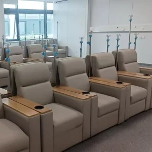 Reclining Infusion Chair Clinic IV Lounge Single Seat Hospital Drip Chair Luxury Wooden Waiting Room Patient Sofa