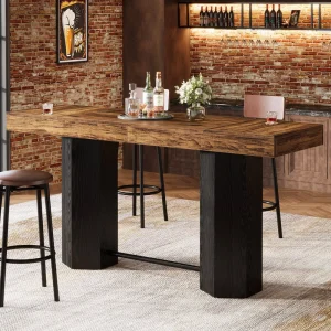 Rectangle Bar Height Dining Table Long Wood High Bar Table square bar Table