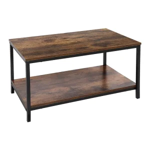 Rectangle Coffee Table for Living Room Center Tables Coffee Nesting Tables Wooden Top Metal Frame Coffee Tea Desk