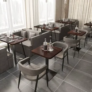 Rectangle Dining Set 4 Person Light Luxury Modern Coffee Restaurant Table and Chair Set for Restaurant