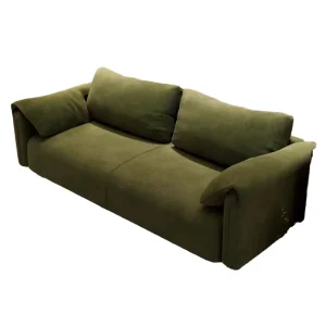 Rectangular Modular Chesterfield Fabric Sofa with Reclining Features and Wood Legs