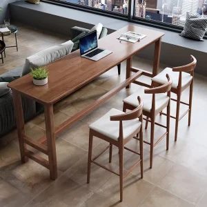 Rectangular Solid Wood Office Computer Desk for Multiple Employees to Sit and Work