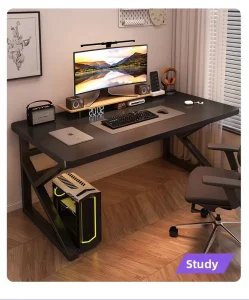 Rectangular Stainless Steel Computer Desk Chair Set for E sports Gaming Eco Friendly Durable Simple Design Adult Home Office Use