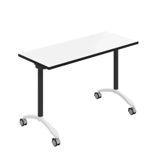 Rectangular Training Table School Study Table Movable with Wheels