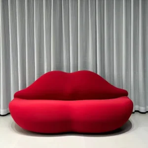 Red Lip Sofa Shape Office Sofa Furniture Fabric Sectional Set for Apartment Gym Mall Hotel Use