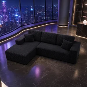 Reliable Square High Density Compressed Sofa Micro Suede Cover Modular Sectional Couch Durable Foam Sponge Sofa Set