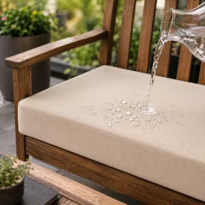 Removable Cover 100% Cotton Polka Dot Ergonomic Waterproof Bench Cushion Easy Clean Outdoor Garden Seat Pad