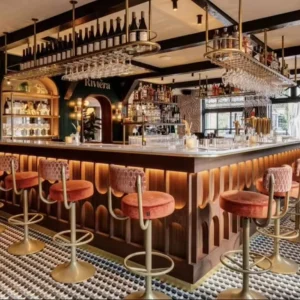Restaurant Bar Furniture Hotel Marble Bar Counter Customized Commercial Lounge Bar Counter Design